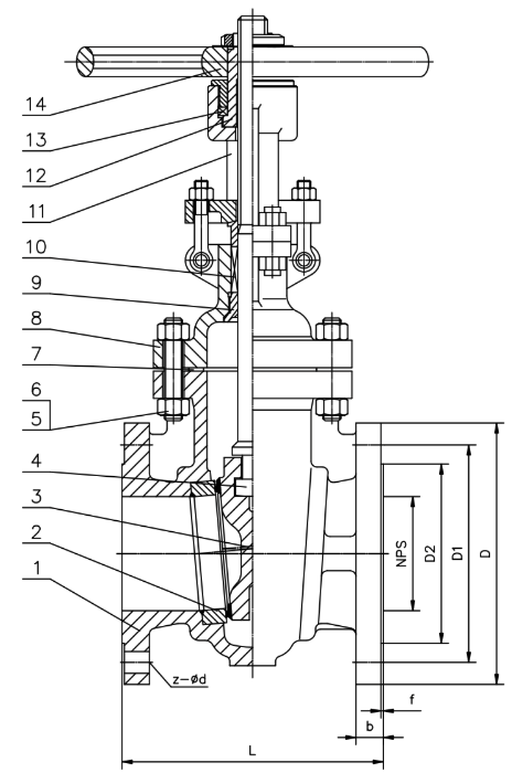 WCB Rising Stem Flanged Gate Valve